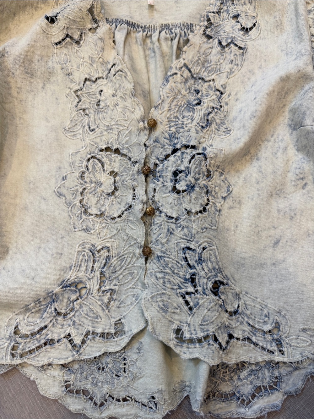 Free People Corinna Denim Top - Picture 4 of 5